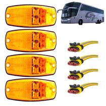 KIT 4 Lanterna Lateral Ônibus Marcopolo G7 5 LED BIVOLT +Conector