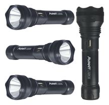 Kit 4 Lanterna Led Adventure Recarregável 3w 6500k Branco Frio 16cm Bivolt 252052370-4 Avant Use