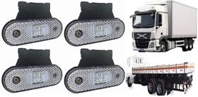 Kit 4 Lanterna Led Cristal Lateral Carreta Báu Carroceria 12/24v KLX