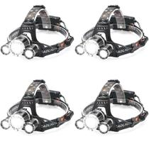 Kit 4 Lanterna Recarregável de cabeça 3 leds Forte Camping Acampamento Escalada Kit 4 Lanterna Recarregável de cabeça 3 leds Forte Camping Acampamento Escalada