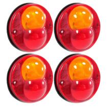 Kit 4 Lanterna Redonda C/ Refletivo P/ 2 Soquetes - Bicolor