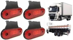Kit 4 Lanterna Vermelha Led Lateral Báu Carroceria Carreta 12/24v KLX