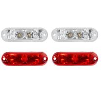 Kit 4 lanterna vigia teto van escolar ducato lateral baú led