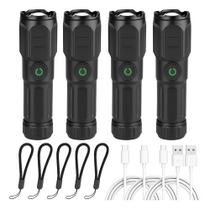 Kit 4 Lanternas Usb Recarregável Mais Potente Luz Caça Led Kit 4 Lanternas Usb Recarregável Mais Potente Luz Caça Led
