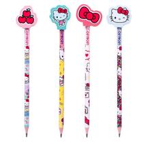 Kit 4 Lápis Preto HB Hello Kitty Com Borracha Decorada - LeoLeo