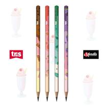 Kit 4 Lápis Preto Milkshake - Tris Lápis Escolar Decorado Kit 4 Lápis Preto Milkshake - Tris Lápis Escolar Decorado