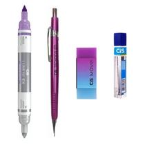 Kit 4 Lapiseira BOHO 0.7m RX +Borracha + Grafite + Lumini Ex