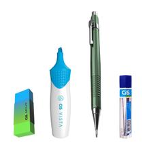 Kit 4 Lapiseira BOHO 0.7m VD +Borracha +Grafite + Vista Azul Kit 4 Lapiseira BOHO 0.7m VD +Borracha +Grafite + Vista Azul