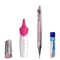 Kit 4 Lapiseira BOHO Rosa 0.7mm +Borracha +Grafite + Vista Kit 4 Lapiseira BOHO Rosa 0.7mm +Borracha +Grafite + Vista