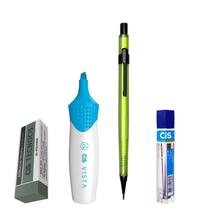 Kit 4 Lapiseira Neon 0.5 Verde +Borracha +Grafite +Vista Az Kit 4 Lapiseira Neon 0.5 Verde +Borracha +Grafite +Vista Az