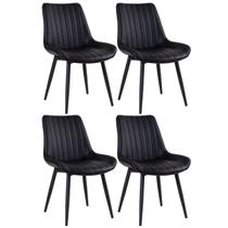 Kit 4 Laráz Cadeiras Estofadas Chicago Aço Preto Kit 4 Laráz Cadeiras Estofadas Chicago Aço Preto