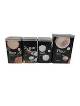 Kit 4 Latas Metal Porta Mantimentos Com Tampa Hermética