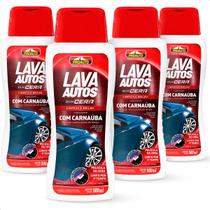 Kit 4 Lava Autos Shampoo com Cera Carnaúba Super Brilho Proauto 500ml