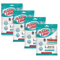 Kit 4 Lave Sem Manchar Lenço Antimanchas para Roupas Coloridas Flash Limp SAN7764