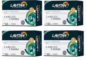 Kit 4 Lavitan Cabelo/Barba 60 Cap Vitaminas P/Homens Biotina