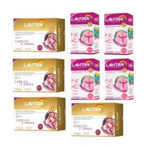 Kit 4 Lavitan Hair Cabelos e Unha com Biotina Cimed 60 Capsulas + 4 Lavitan Mulher C/60