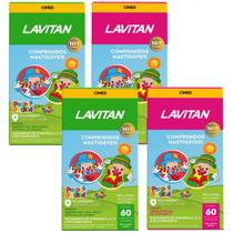 Kit 4 Lavitan Patati Patata Vitamina Infantil Sabor Tutti-frutti + Mix de Sabores Cimed c/60 Comprimidos