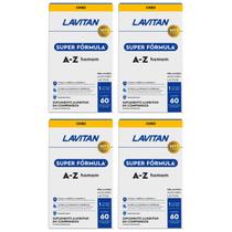 Kit 4 Lavitan Super Fórmula Multivitamínico Homem 60 Comp