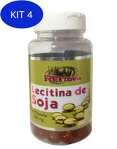 Kit 4 Lecitina de Soja 60 Capsulas 500 mg