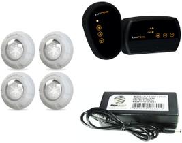 Kit 4 led 9w luxpool + fonte 3a + controlador luxpool 72w s/ bomba