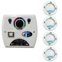 Kit 4 LED Piscina RGB Colorido COB + Central Wifi Sodramar