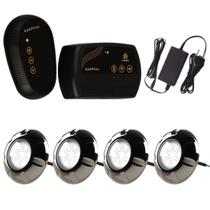 Kit 4 LED RGB 9W Inox Piscina + Comando Wifi Luxpool + Fonte
