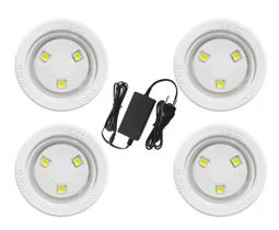 Kit 4 Led's 4,5w 12vcc Fibra Abs + Fonte 12v 5a Bivolt