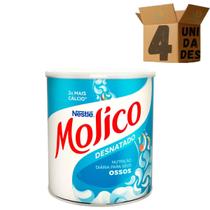 Kit 4 Leite Em Pó Desnatado Molico Lata 280g