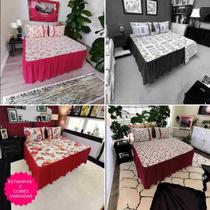 Kit 4 Lençol Colcha Super king Malha 3 Pçs Estampas Sortidas Kit 4 Lençol Colcha Super king Malha 3 Pçs Estampas Sortidas