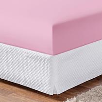 Kit 4 Lençol Elástico Soft King Antiácaro Poliéster Rosa