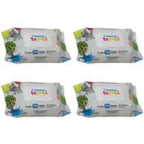 Kit 4 Lenços Umedecido Bebê Recém Nascido 480 Toalhas