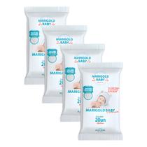 Kit 4 Lenços Umedecidos Marigold Pocket Com 20 Un