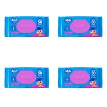 Kit 4 Lenços Umedecidos Mili Baby c/ 50 unidades