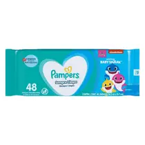 Kit 4 lenços umedecidos pampers baby shark sempre limpo 48un cada