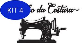 Kit 4 Lettering Cantinho Da Costura 54X29Cm Aplique Mdf