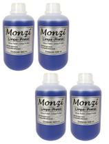 Kit 4 Limpa Prata 925 Monzi 1 Litro Grande 1000Ml Limpeza