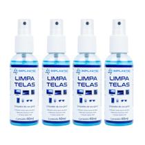 Kit 4 Limpa Telas Led Oled Plasma Lcd Ipad Tvs Monitores Cel