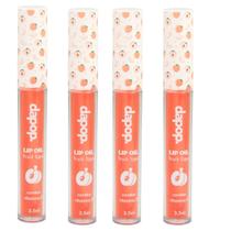 Kit 4 Lip Oil Fruits Lips De Pêssego Com Vitamina E - Dapop