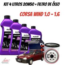 kit 4 litros de oleo radnaq 20w50 + filtro de óleo - Corsa Wind 1.0/1.6