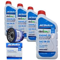 Kit 4 Litros Óleo Lubrificante do Motor ACDelco SP 5W30 DEXOS1 100% Sintético + Filtro De Óleo Do Motor Cruze 2016 Em Diante Kit 4 Litros Óleo Lubrificante do Motor ACDelco SP 5W30 DEXOS1 100% Sintético + Filtro De Óleo Do Motor Cruze 2016 Em Diante