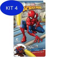 Kit 4 Livro Aquabook Homem-Aranha De Pintar Com Água - Culturama