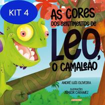Kit 4 Livro As Cores Dos Sentimentos De Leo, O Camaleão