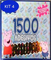 Kit 4 Livro Peppa Pig - Prancheta Para Colorir Com 1500
