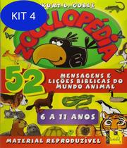 Kit 4 Livro Zooclopedia - Mensagens E Licoes Biblicas