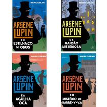 Kit 4 Livros Arsène Lupin e o estilhaço de obus + e a Agulha Oca + A mansão misteriosa + O mistério de Barre-y-va - Atividade Educativo Amigo