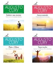 kit 4 livros Augusto Cury - Gestão da Emoção para Qualidade de Vida - Lidere sua mente, Autocontrole, Pais e filhos