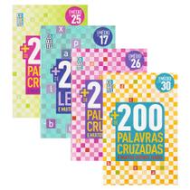 Kit 4 Livros Coquetel +200 Letrão Diretas Palavras Cruzadas 1408 Páginas