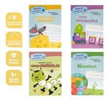 Kit 4 Livros De Caligrafia Infantil Treinar Os Traços Pontilhados Junção Das Palavras Praticar A Escrita Habilidades Mot