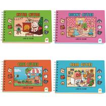 Kit 4 Livros de Colorir Bunny + Bear + Kittie + Capi Cuties