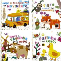 Kit 4 Livros História da Fazenda Pé da Letra Aprendizado Divertido e Interativo para Crianças